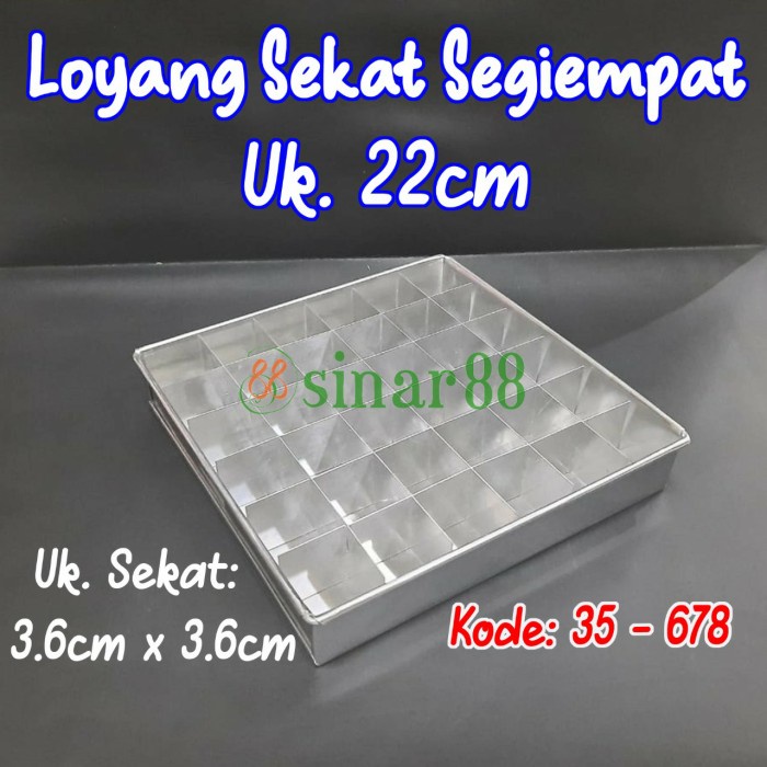 ~~~] Loyang Sekat 22cm x 22cm (uk sekat 3.6cm x 3.6cm)