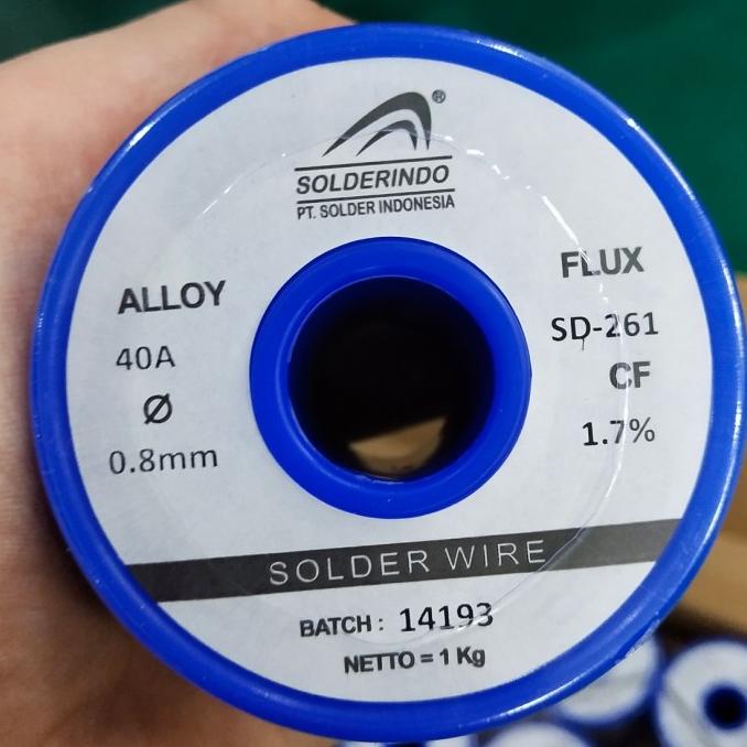 Timah Solder merek Solderindo 1 kg 0.8mm
