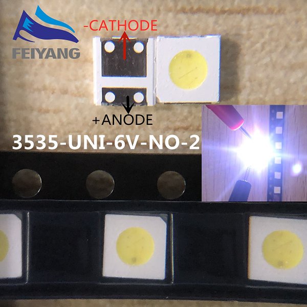 LED Backlight 3535 6V 2W CATHODA BESAR SAMSUNG LG TOSHIBA SHARP DLL