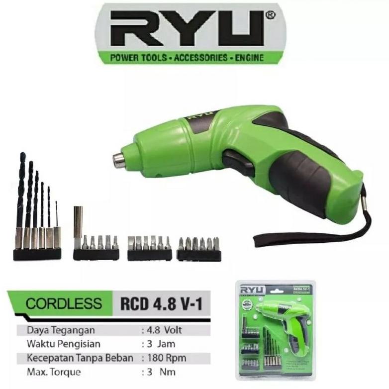 Produk Baru Ryu Rcd 4,8V-1 Mesin Bor Obeng Tanpa Batre Baterai Bor Obeng Cordless Blister Mesin Bor Cas Original Terlaris