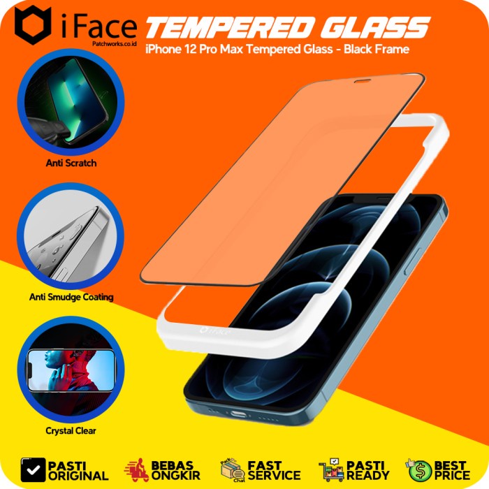 iFace iPhone 12 Pro Max Tempered Glass Screen Protector Anti Gores