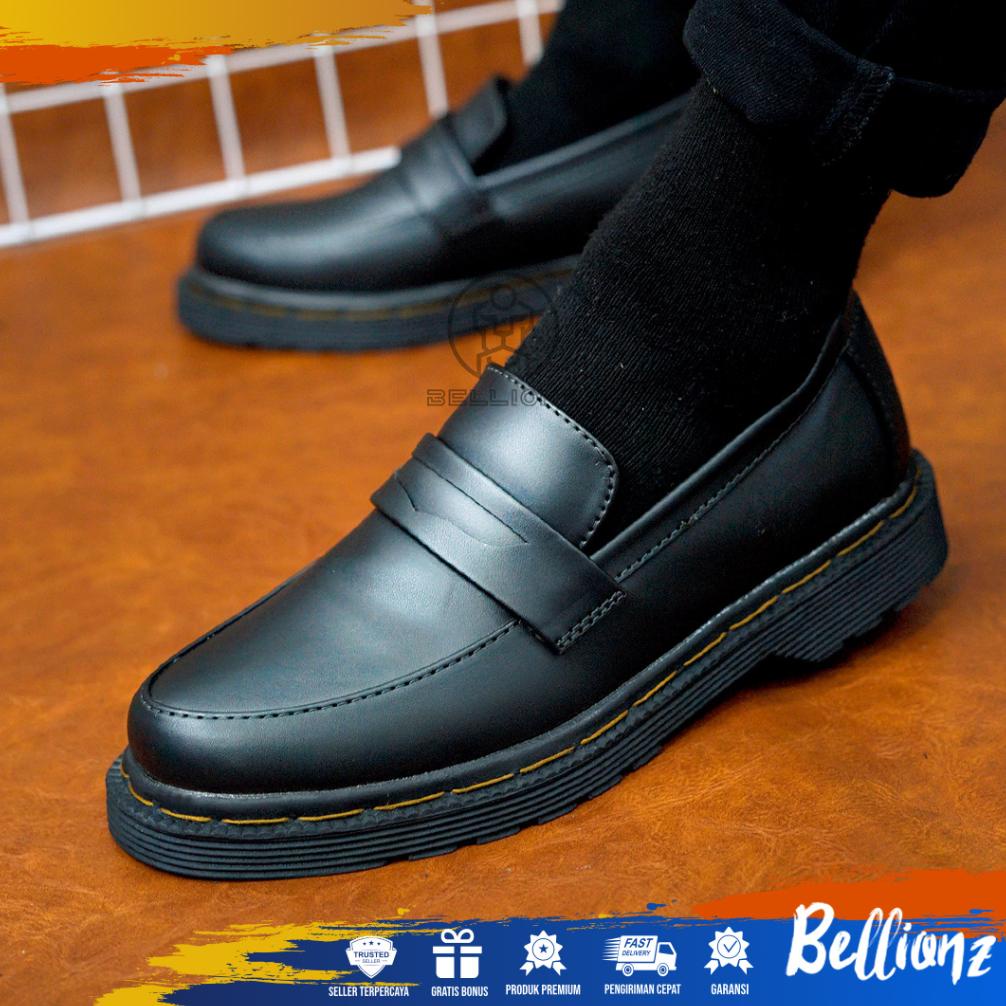 NEW BLZ x APHOSTROPE - SEPATU PANTOFEL KERJA FORMAL CASUAL HITAM - SEPATU LOAFER SLIP ON PRIA WANITA