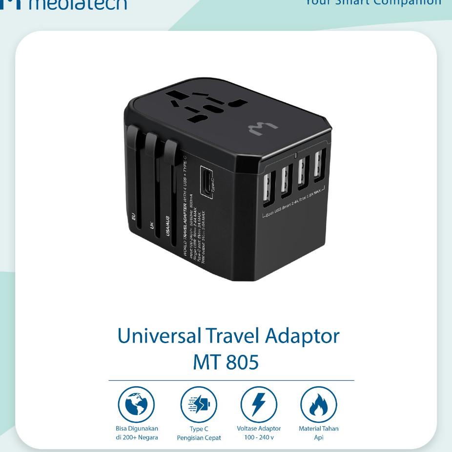 Universal Travel Charger & Adapter Mt 805 / Universal Travel Adapter Mediatech - 630002