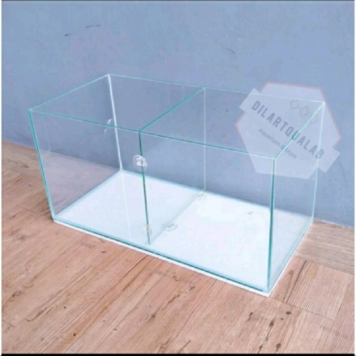 Promo Aquarium Sekat Tengah 60X30X30 Aquarium Kaca Aquarium Sekat 2