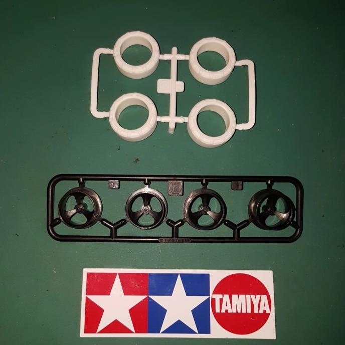 tamiya velg 3 spoke black paket