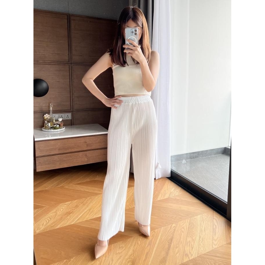 BIG SALE (1/2) CELANA PENSIL PLISKET BB / PLEATS PANTS WANITA JUMBO PREMIUM 015 