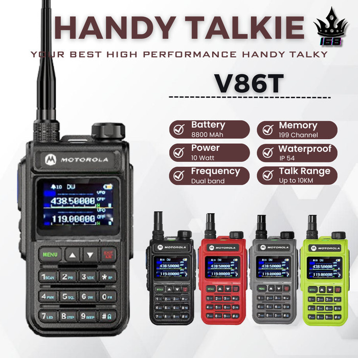 HANDY TALKIE HT MOTOROLA V86T DUALBAND 10 WATT TYPE C TAHAN AIR IP54