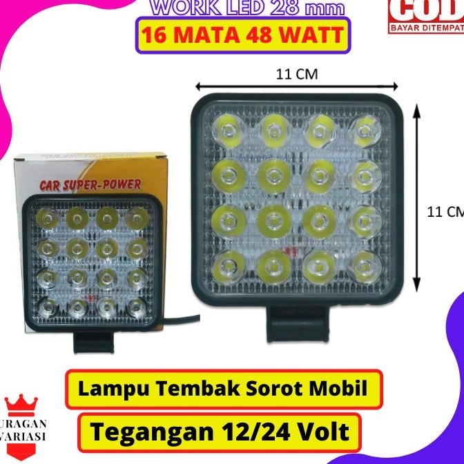 Lampu Tembak Sorot Kabut Mobil Truk l300 Truck 16 Mata Led 12-24 Volt
