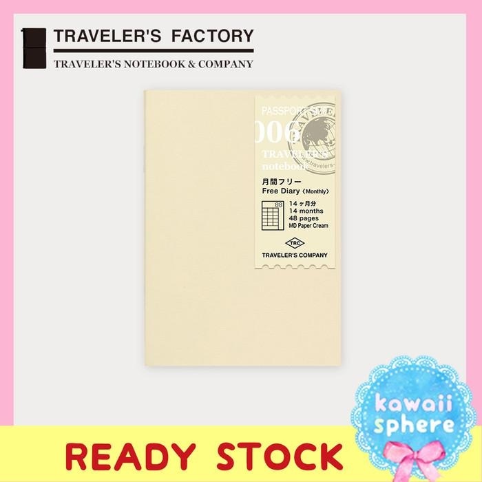 

Travelers Notebook Refill 006 | Monthly Free (Undated) | Passport Size
