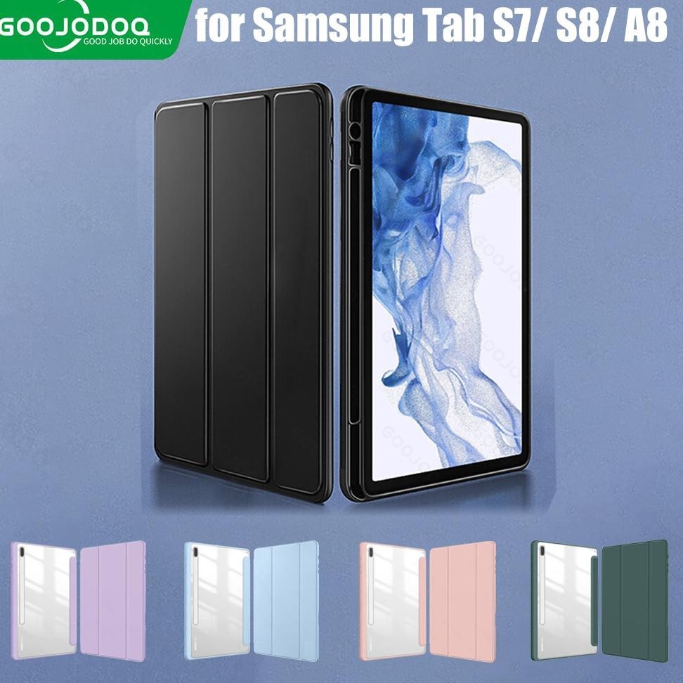 Goojodoq for Samsung Tablet Case Tab A8 S8 S7 Galaxy Tab with Pen Slot Holder Protector Smart Cover