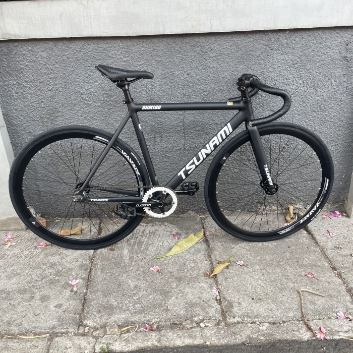 ✅New Rakit Sepeda Fixie Full Bike Tsunami Snm 100 Crank Ht 2 Limited