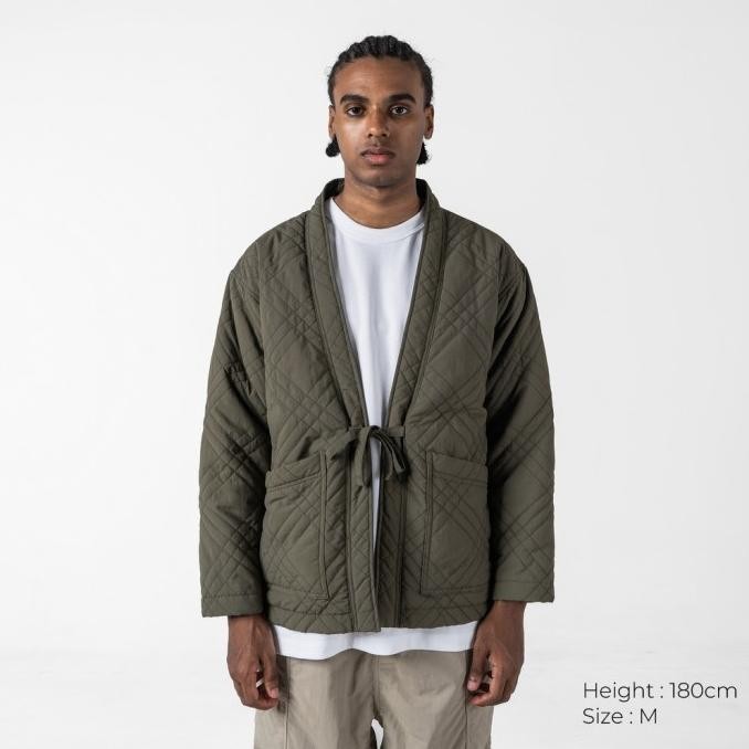 READY STOCK JAKET BODYPACK MEISTER KIMONO QUILTED JACKET - OLIVE 