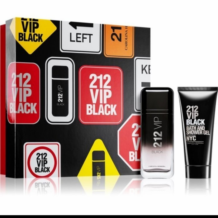 ✅New Ori Original Parfum 212 Vip Black Men Edp 100Ml  Shower 100Ml... Limited