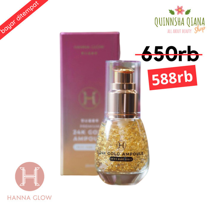 ✅New Ori Hanna Glow Premium 24K Gold Ampoule 25Ml Serum Wajah Terbaru