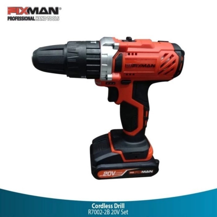 ✨New Fixman R7002-2B Cordless Drill 20V Set - Mesin Bor Terbaru