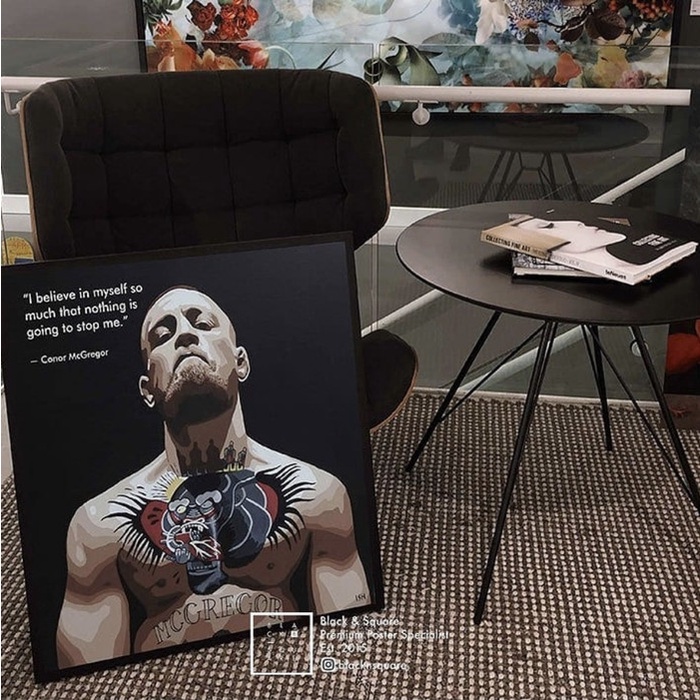 [Baru] Poster Kayu Premium - Poster Conor Mcgregor Fiber Frame - Size 80X80Cm Terbaru