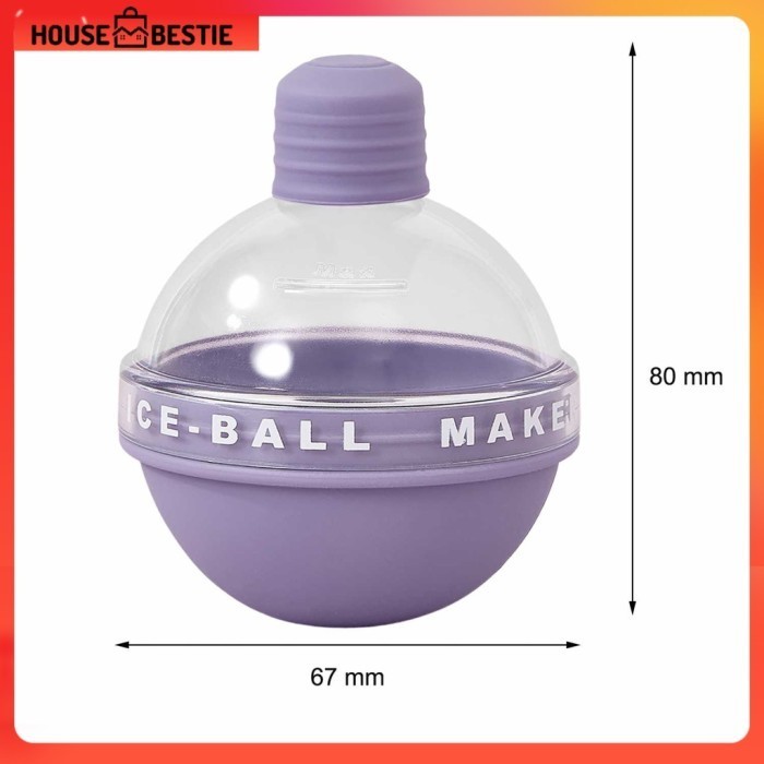 Cetakan Es Batu Silikon Bulat Besar Sile Ice Mold Dengan Tutup