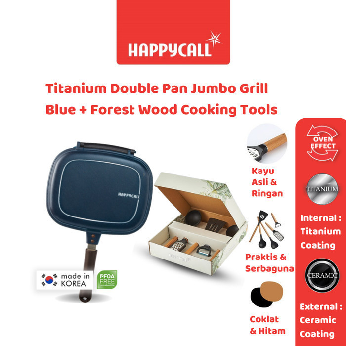 [New Ori] Happycall Masak Di Rumah 2 Pcs Set Double Pan  Tools Limited