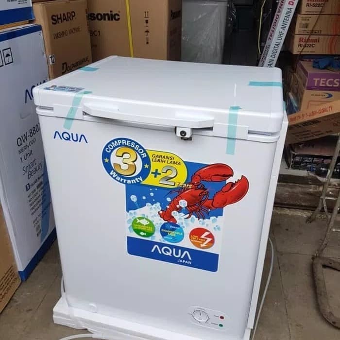 [New] Aqua Aqf 100 W Chest Freezer Box 100 Lemari Pembeku 100 Liter Limited