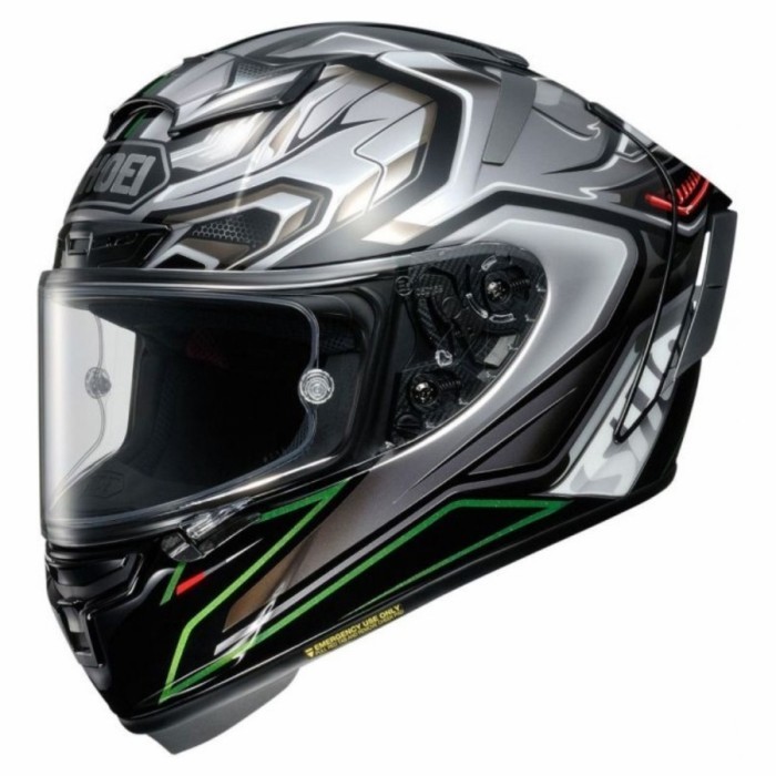 [Ori] Shoei X14 Aerodyne Tc4 Green Silver  Helm Full Face Ori  Shoei X14 Terbaru