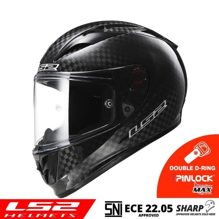 [New] Helm Ls2 Ff323 Arrow Evo Gloss Carbon Full Face Ringan Pinlock Lens Limited