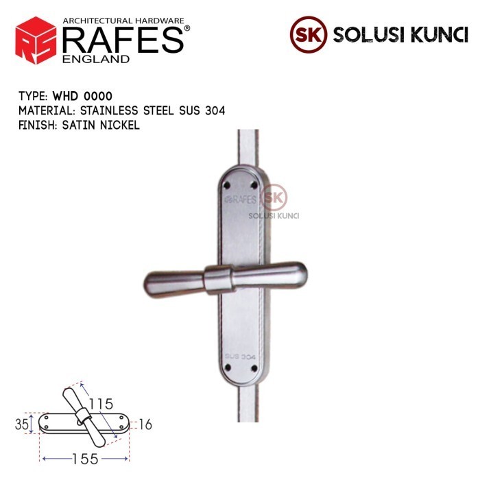 ✅Termurah Handle Kunci Pintu / Jendela Espanyolet Rafes England Whd 0000 Terbaru