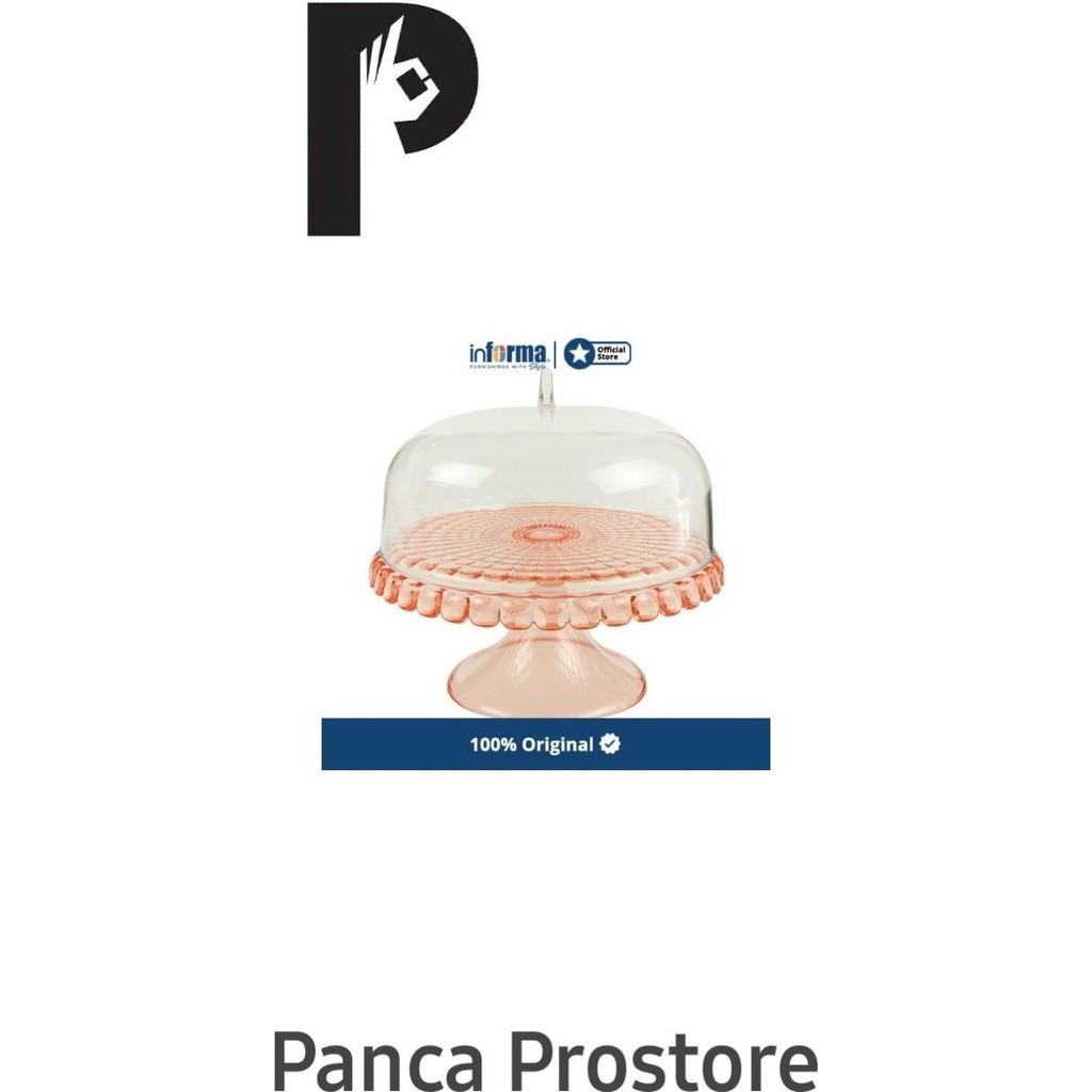 

[New Ori] Wadah Saji Kue Cake Stand W/ Dome Tiffany Red Terbaru