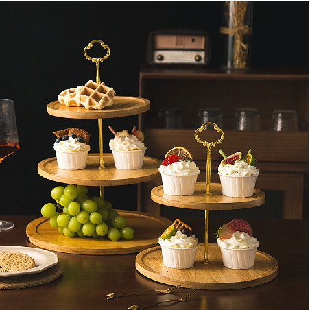 

[New Ori] Luxury Wooden Cake Stand Cake Tier/ Tatakan Kue Kayu Mewah 4 Tingkat Diskon