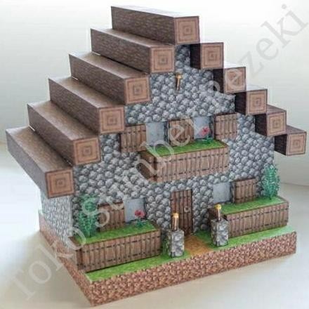 

Rumah Minecraft Papercraft Village Diorama Paper Craft Villager House