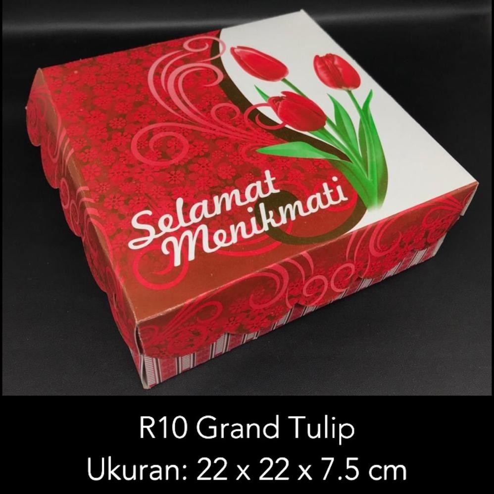 

Dus Kue R10 Grand Tulip 22 X 22 X 7.5 / Dus Kue / Dus Roti / Dus Snack / Dus Putih /Dus Snack Ultah