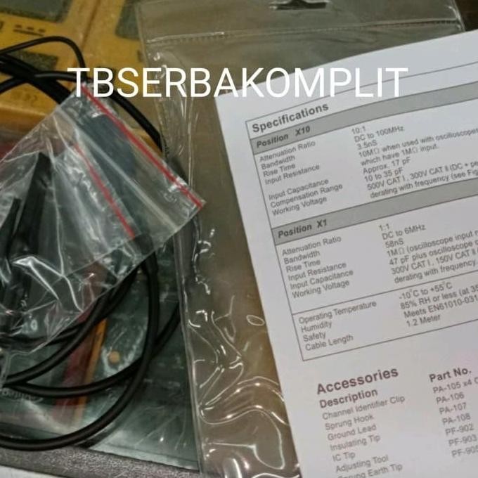 Gw Instek 100Mhz Probe Cable Oscilloscope Gtp100 Oskiloskop Gtp-100