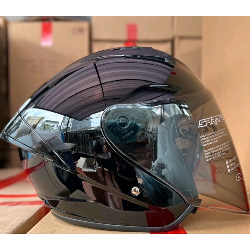 GM G1 BLACK GLOSSY SOLID ORIGINAL | HELM HALF FACE GM G-1 HITAM GLOSSY POLOS ORI SNI