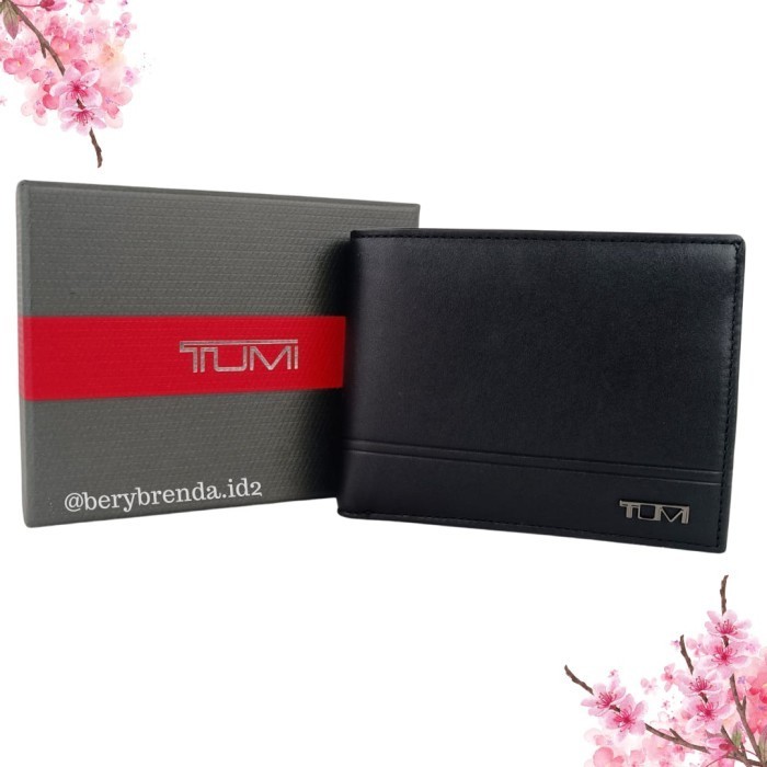 ✅New Dompet Pria Kulit Asli Tumi Leather Black Wallet Pria Cowok Polos Berkualitas
