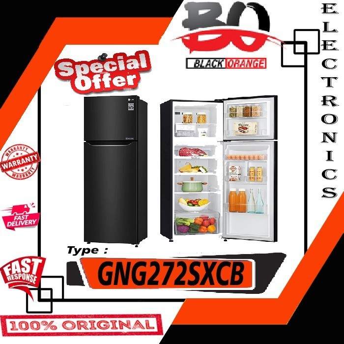 [Baru] Lg Gn-G272Sxcb Kulkas 2 Pintu Gng272Sxcb Gn-G272 Gng272 272Sxcb Terbatas