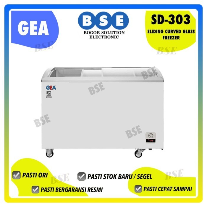 [Baru] Freezer Sliding Curve Glass Gea Sd303 Freezer Gea 303 Liter Sd303 Gea Terbaru