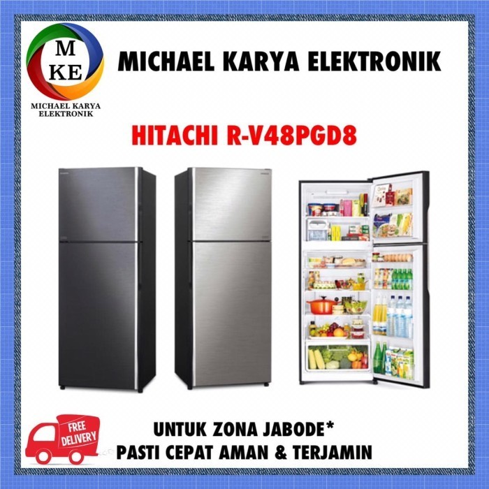 [Baru] Hitachi R-V48Pgd8 Bbk / Bsl Kulkas 2 Pintu R-V48 Rv48Pgd8 Limited