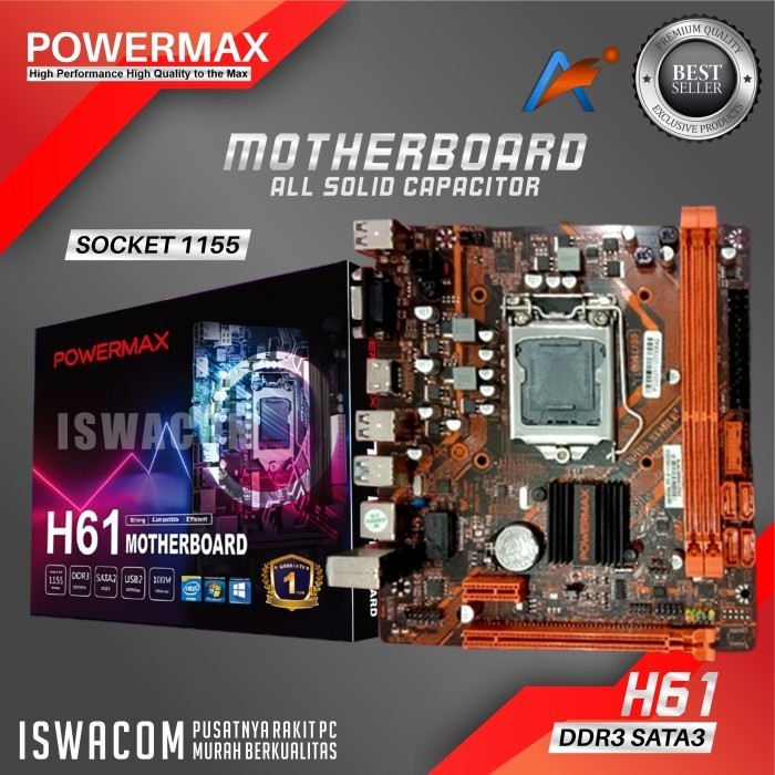 Motherboard POWERMAX LGA 1155 DDR3 H61 Mainboard Mobo H61