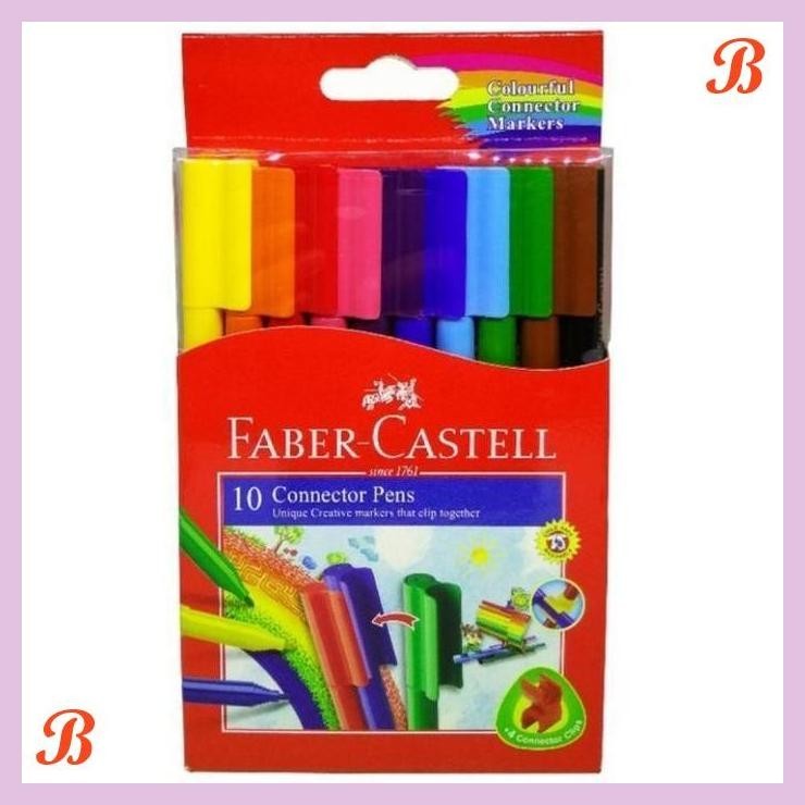 

| KG | FABER CASTELL 10 CONNECTOR PENS SPIDOL WARNA FABER CASTELL 10 WARNA