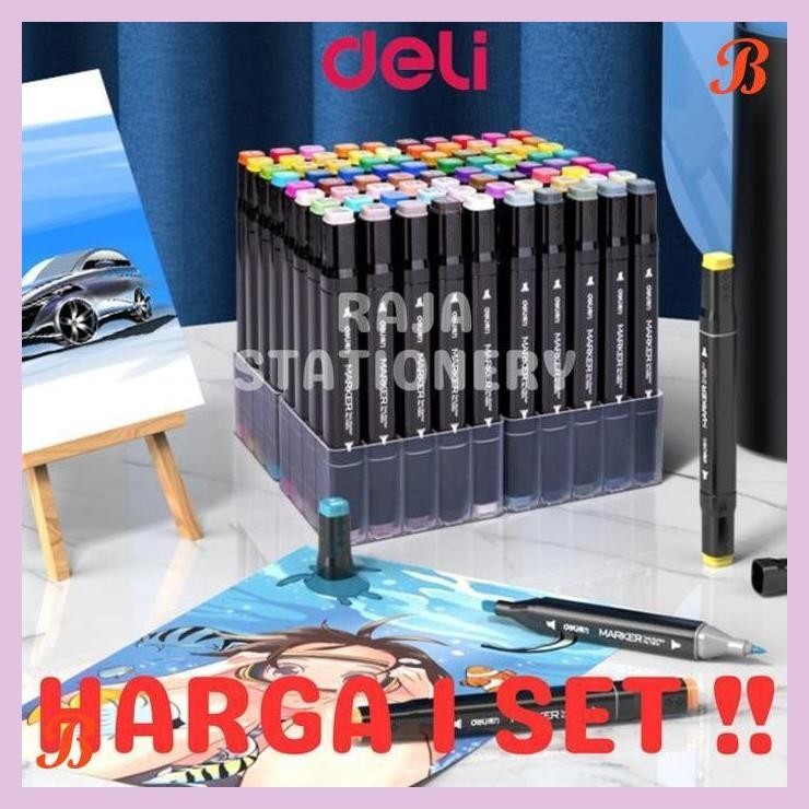 

| KG | DELI SKETCH COLOUR MARKER DUAL TIP SPIDOL WARNA WARNI DELI E70806