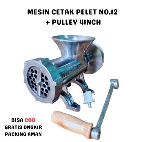 Terbaru Mesin Pembuat Pelet Pakan Ternak No.12 Dengan Pulley Mesin Cetak Pelet Ayam Mesin Pelet Ikan