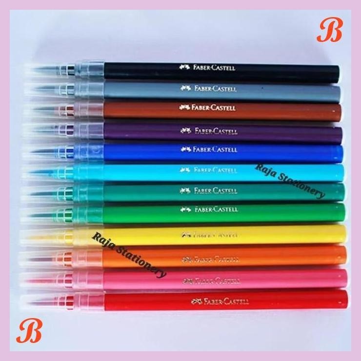 

| KG | FABER CASTELL CALLIGRAPHY BRUSH PEN SET 12 COLOURS PULPEN KALIGRAFI