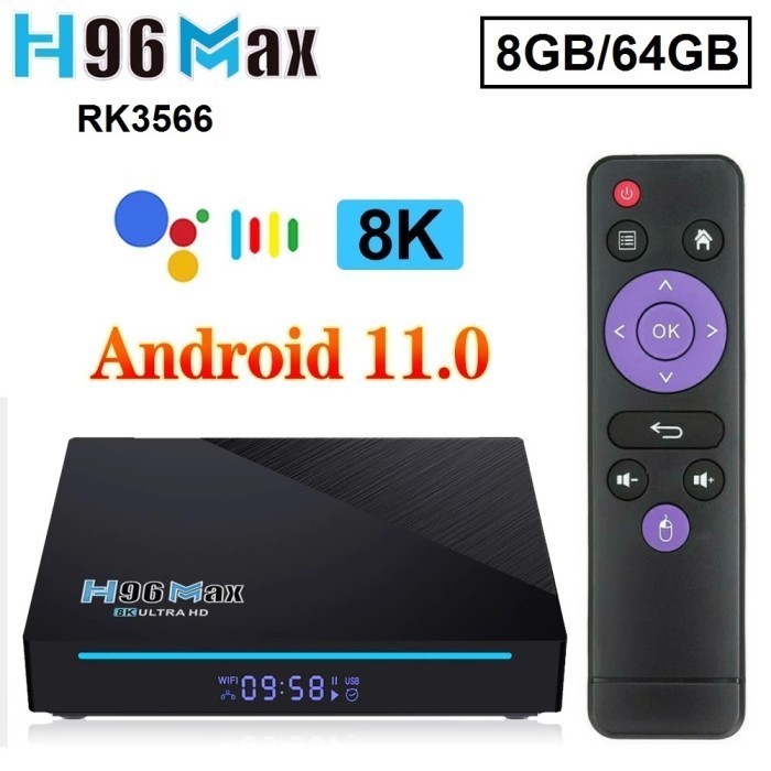 [New] Alat Ubah Tv Biasa Jadi Android Tv Box 8K Uhd Ram8/64Gb H96Max Rk3566 Terbatas