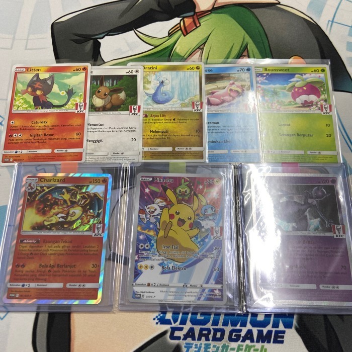 ✅Baru Kartu Pokemon Tcg Id Indonesia Kfc Promo Pikachu Charizard Mewtwo Set Limited