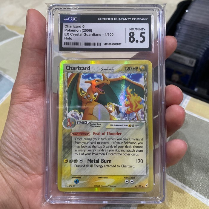 ✅Baru Pokemon En Ex Crystal Guardians Charizard Delta Holo Cgc 8.5 Psa Diskon