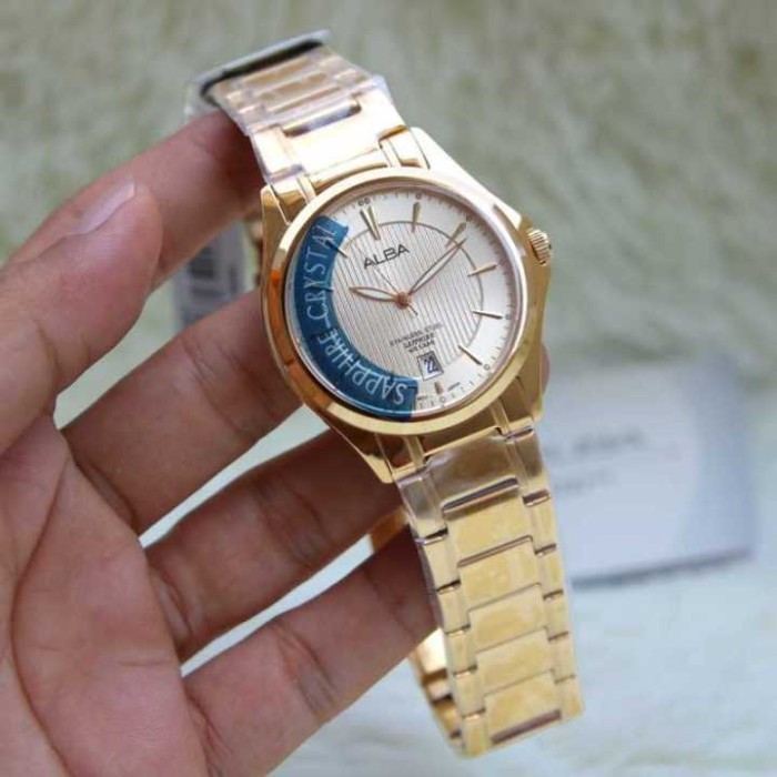 ✅New Ori Jam Tangan Pria Alba As9946X1 As9946 Sapphire Gold Original Diskon