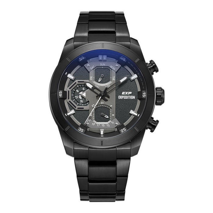 Jam Tangan Pria Expedition E 6828 MF BIPBA Black Dial Stainless Steel Sport