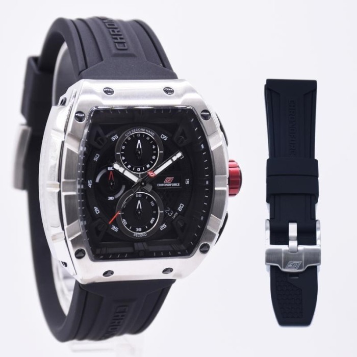 ✅Ori Jam Tangan Chronoforce 5336 Black Silver Red Original Garansi 1 Tahun Terbaru