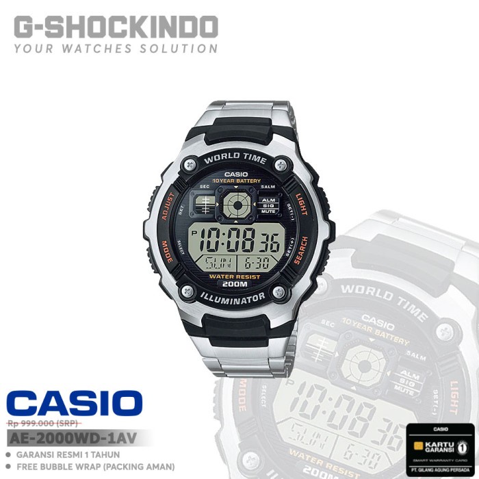 ✅New Ori Casio Ae-2000Wd-1Av / Ae-2000Wd-1Avdf Original Terbaru