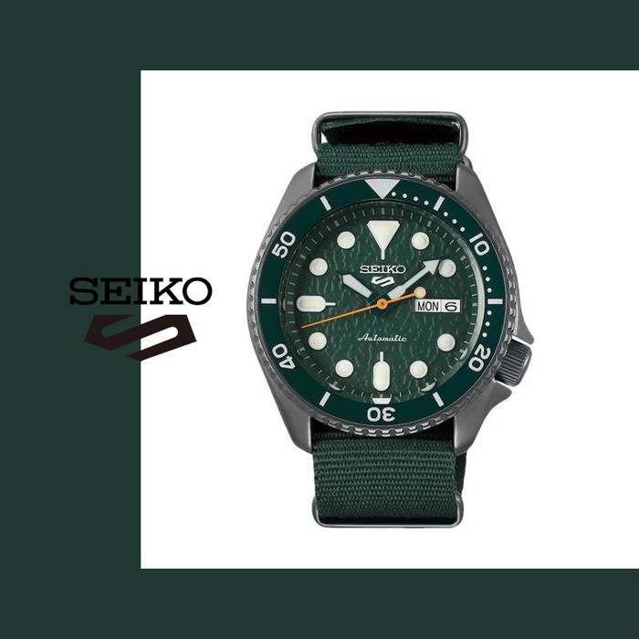 ✅New Ori Jam Tangan Seiko 5 Sports Automatic Green Dial Second Diskon