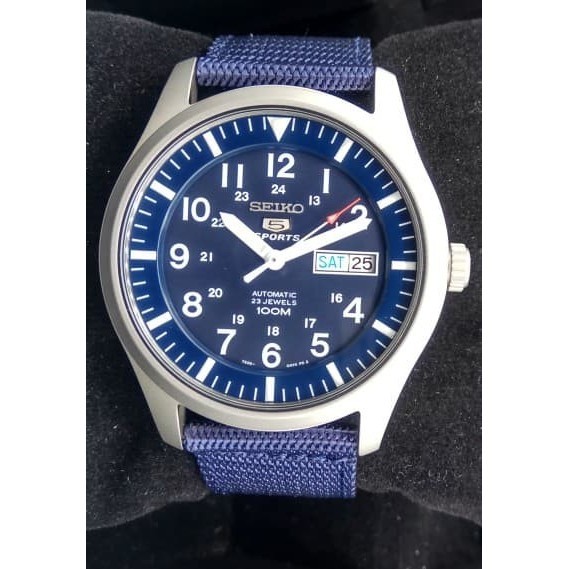 ✅New Ori Seiko 5 Sport Snzg11K1 Nylon Blue Jam Tangan Pria Automatic Diskon